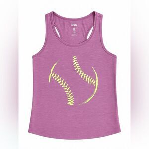 🌴 DSG Graphic Softball Tank Girls XL (16) Lavender